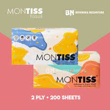 Tisu MONTISS 200 Sheets 2ply Refill Facial 2 ply Tissu montis