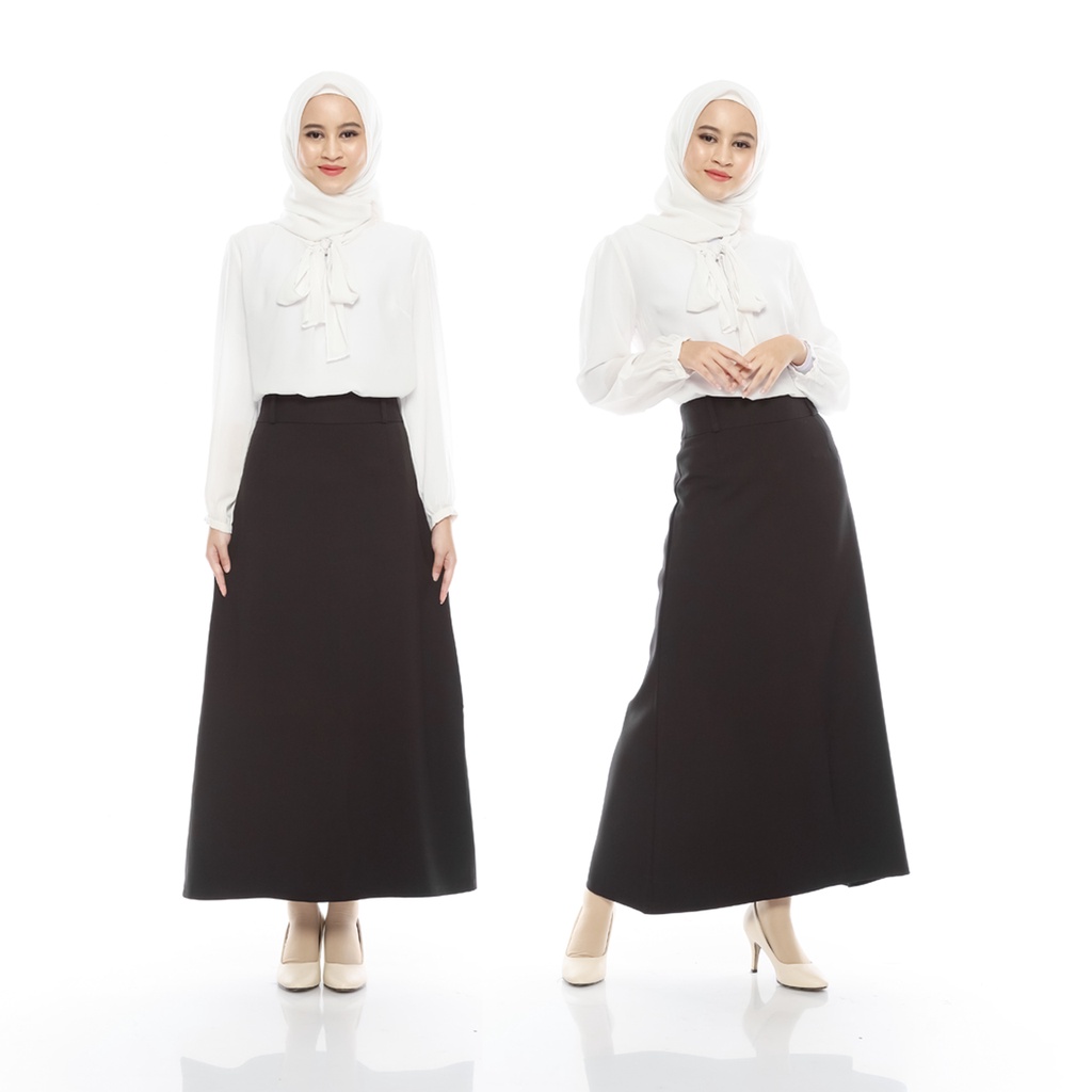 VIOLA BLACK - Rok Basic Rok Span A Rok Basic Standar ROk Hitam Formal Guru Kerja Ustadzah Model Klok A Span