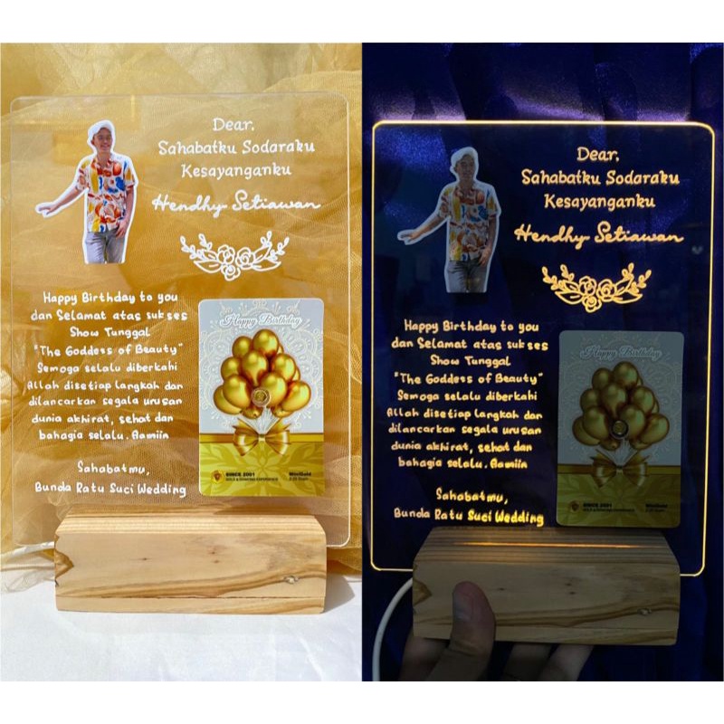 

Hampers Glass Art Photo + Lamp / Kado nikahan