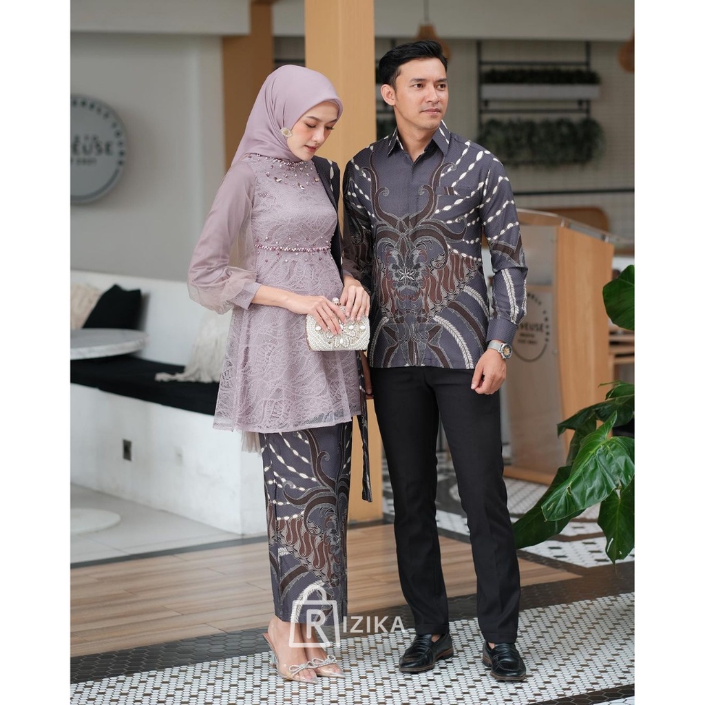 Kebaya Couple Modern Kebaya Wisuda Set Tunik Lamaran Tunangan Batik Baju Couple Kondangan Terbaru 2023