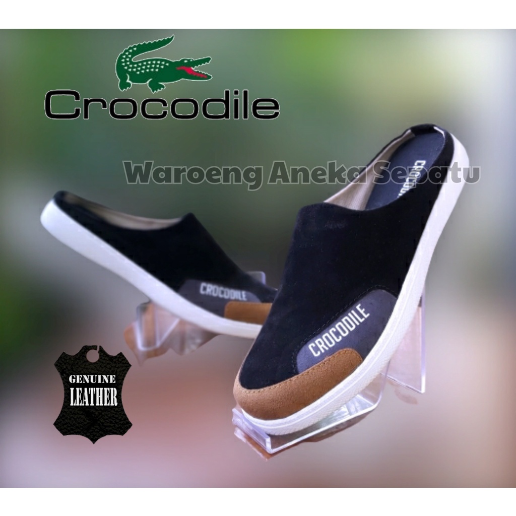 Sepatu Bustong Pria Crocodile Kulit Suede Sepatu Pansus Slip On Casual Sneakers Loafers Sekolah Selo