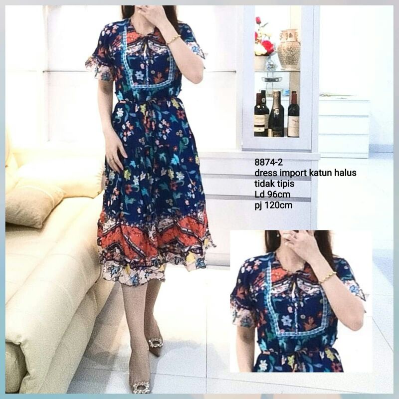 DRESS KATUN PREMIUM IMPORT 8874-1 / 8874-2