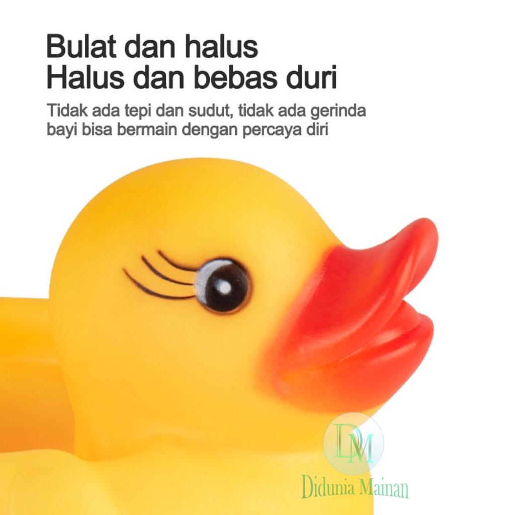 Mainan air anak bayi mandi bebek karet mini pencet bunyi 6 pcs happy duck