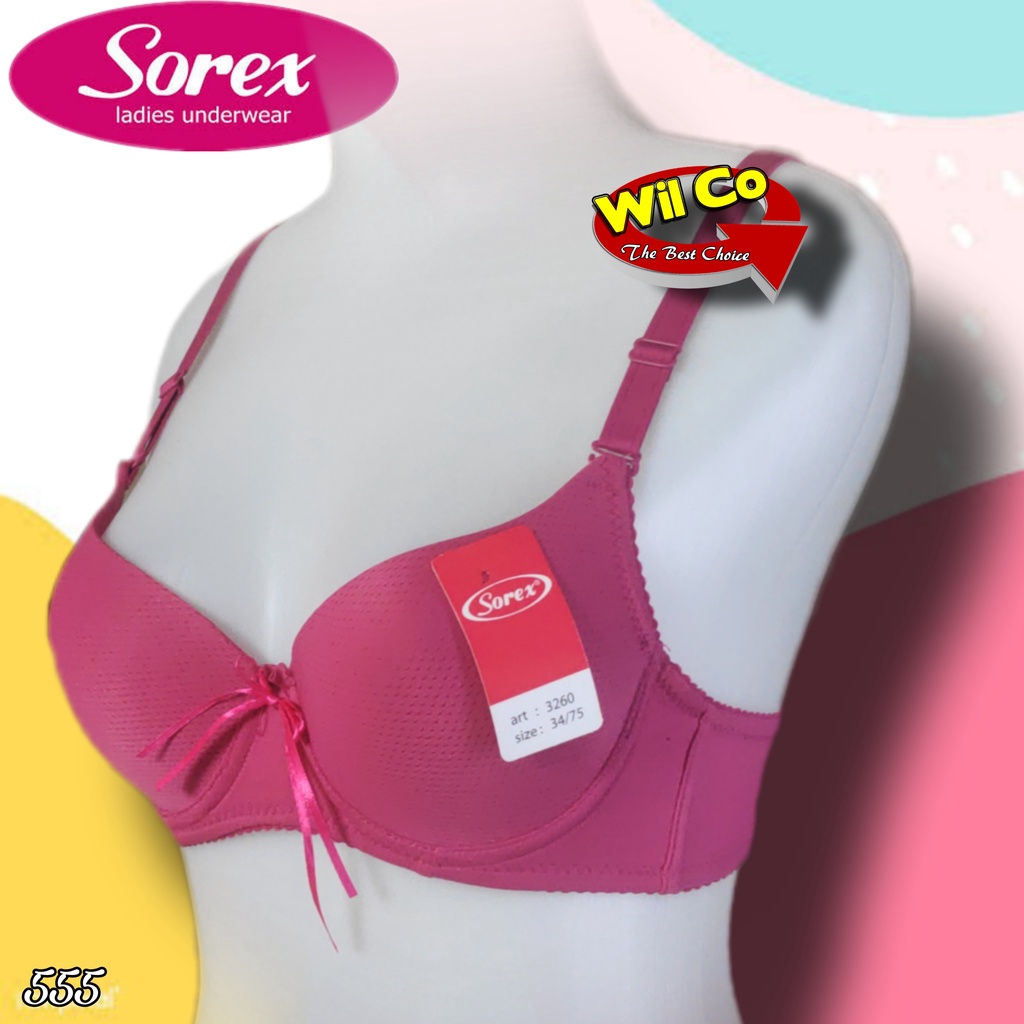 K555 - BRA/BH WANITA SOREX ADA KAWAT BUSA TIPIS EXTRA COMFORT SIZE 32 - 38 CUP A