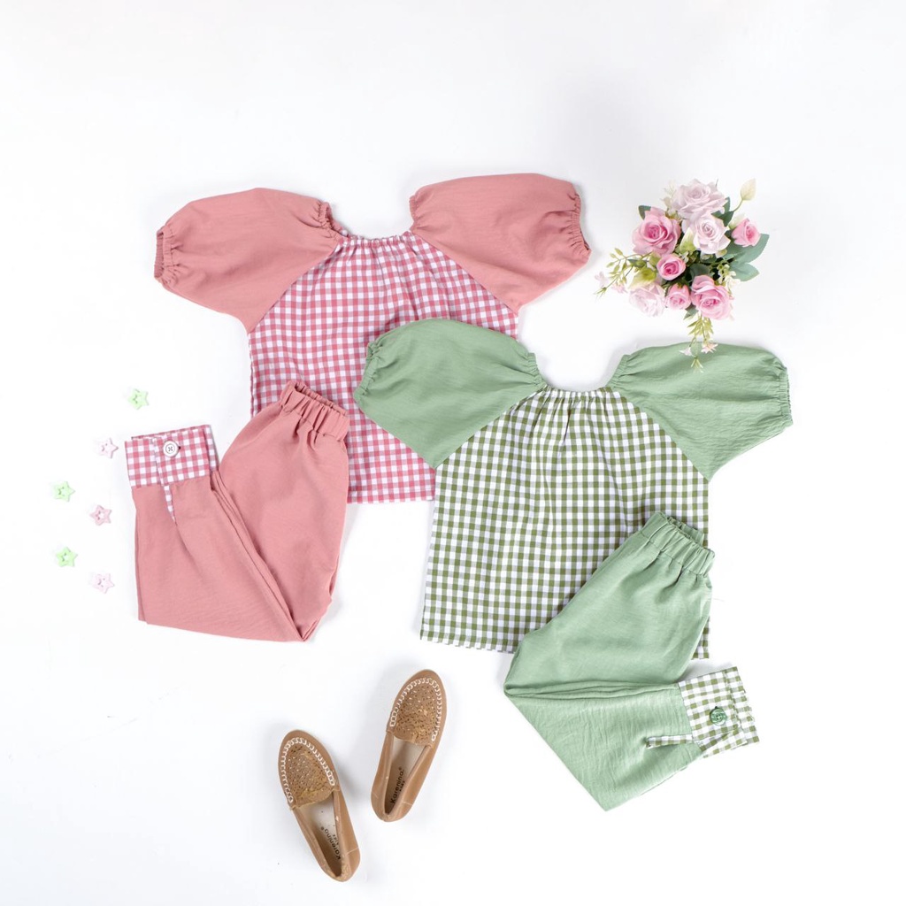 TokoMilkan - Setelan Baju Anak Perempuan NAKSU Set Kids / Setelan Baju Anak Cewek Umur 1-6 Tahun