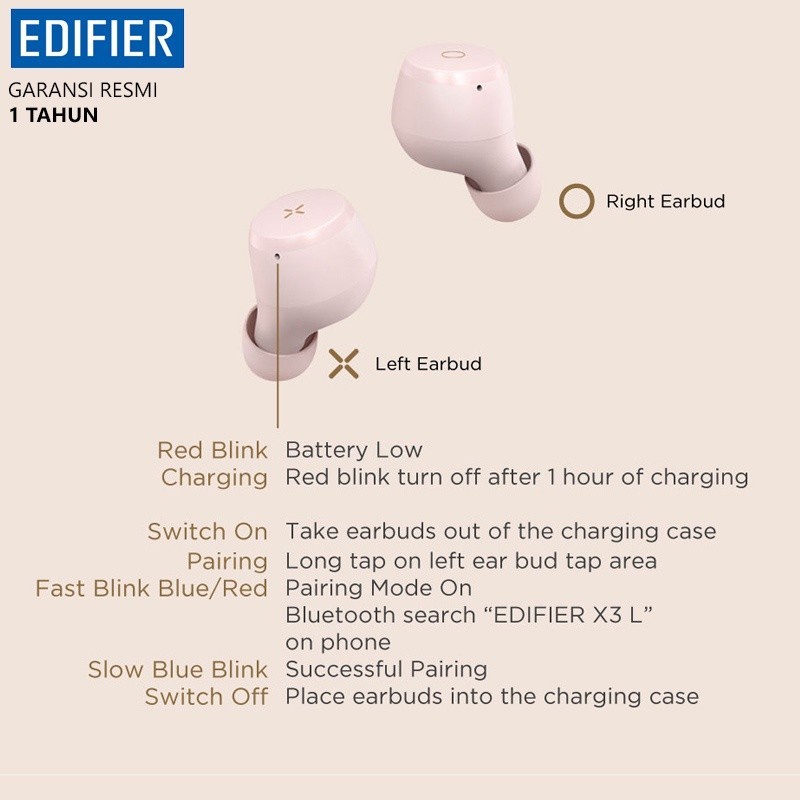 EDIFIER TWS X3 TOU True Wireless Stereo Bluetooth earbuds