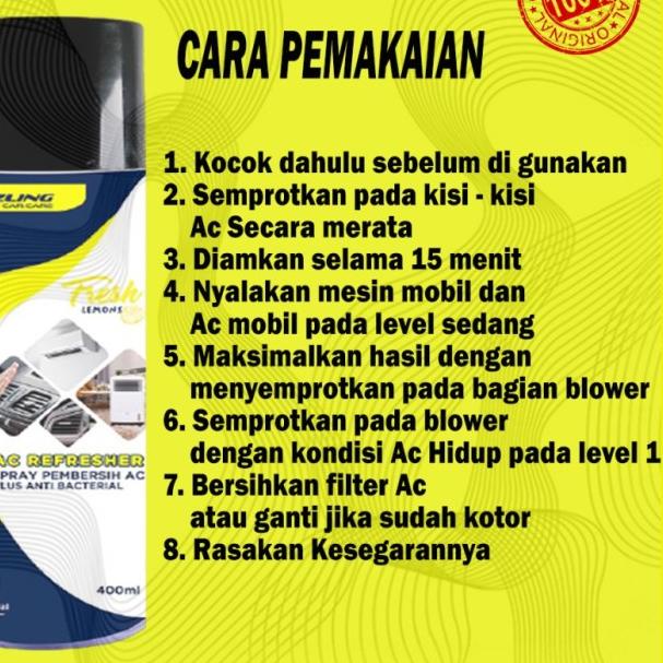 PEMBERSIH AC MOBIL AC REFRESHER PENYEGAR AC CLEANER MOBIL - 400ml - Ac Cleaner