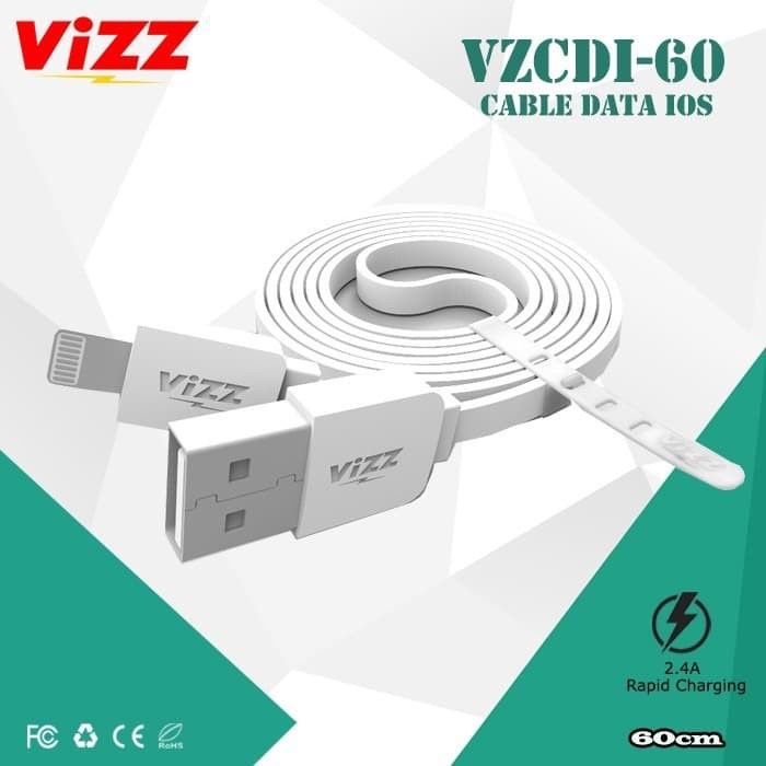 Kabel data Vizz Iph 1meter dan 60cm Zios100 2.4A fast charger SULTAN