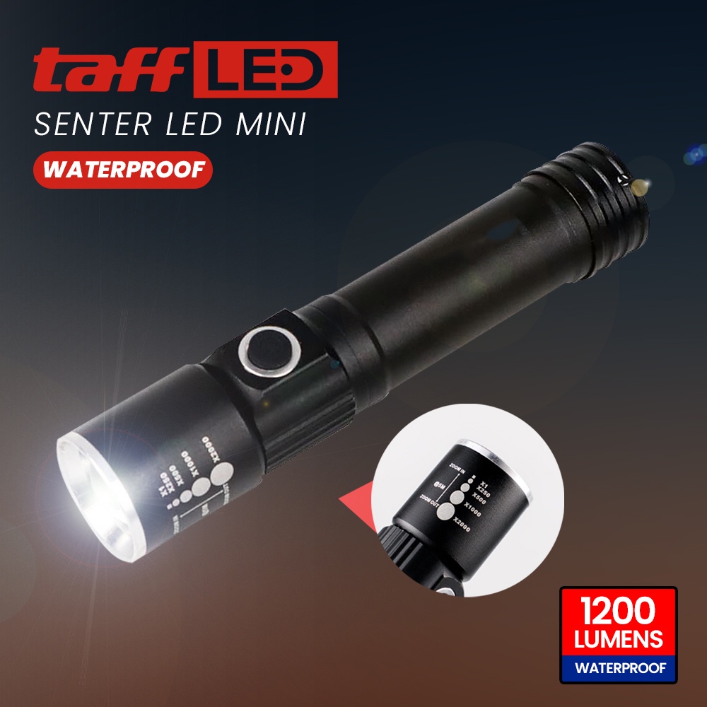 Taffware Senter LED Q3 Mini Waterproof Magnet - OMFL1QBK Black