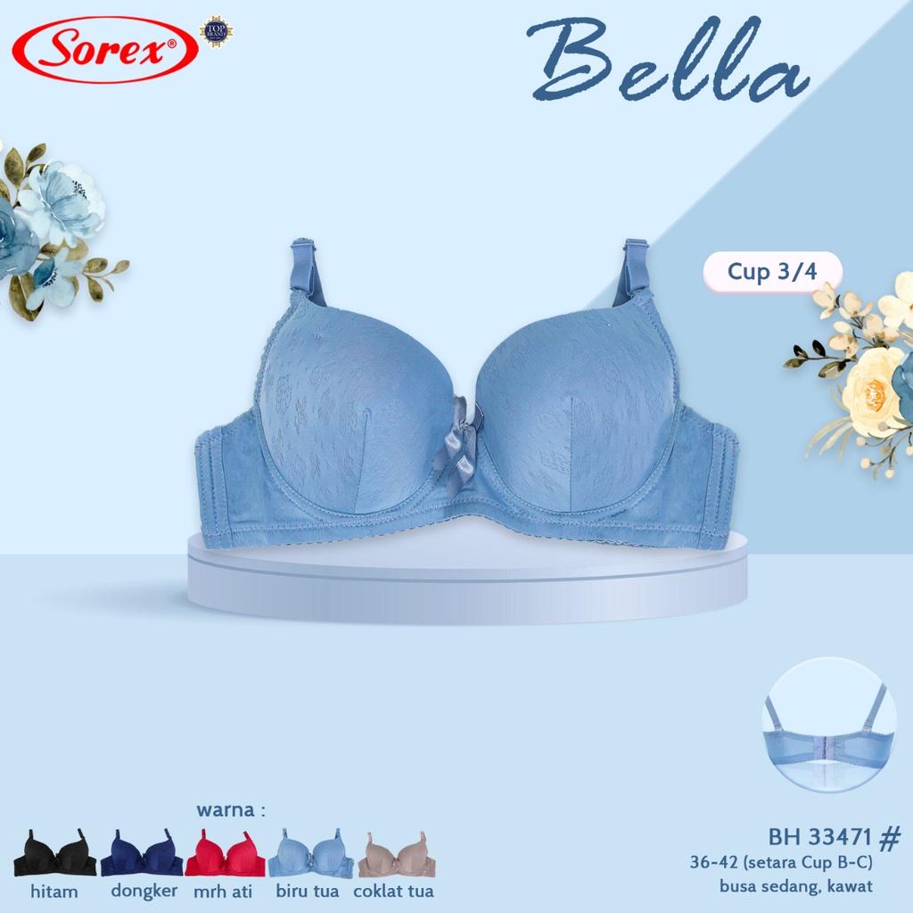 Bra Sorex BH 33471 Kawat Busa Sedang Kait 3 (Cup B-C)