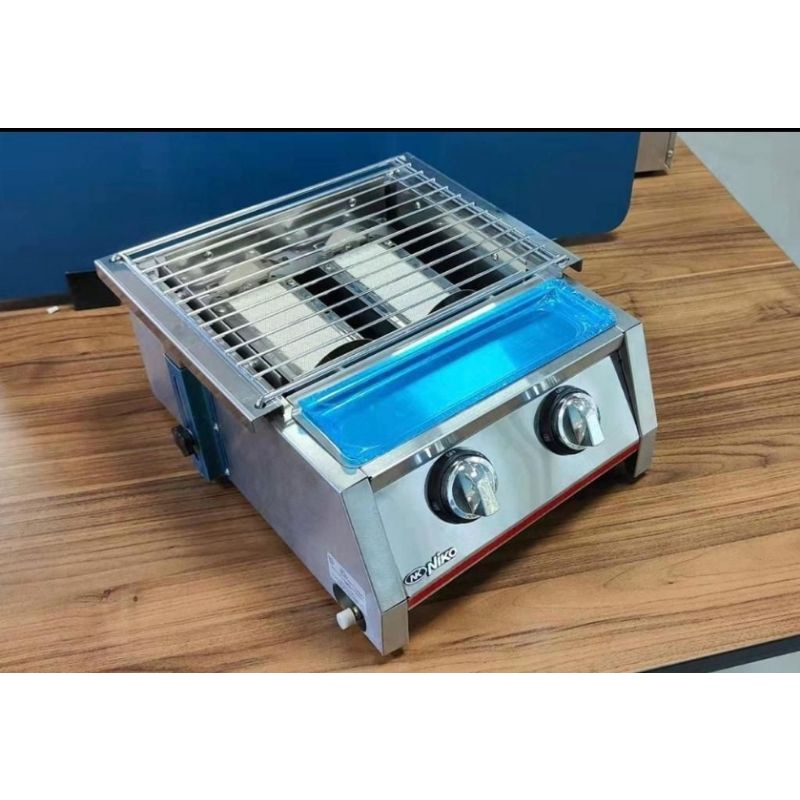 Gas Pemanggang Sosis NIKO Kompor 2 Tungku NK GR3ST STAINLESS / NIKO NK GR-3ST 3 tungku BBQ GRILL GARANSI RESMI