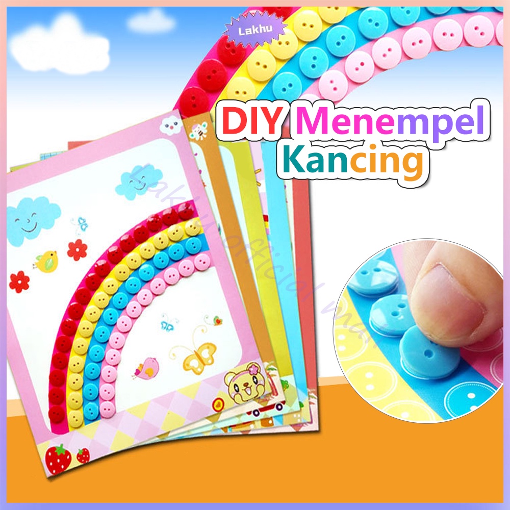 JCHO DIY painting button sticker menampel kancing Mainan Edukasi Montessori