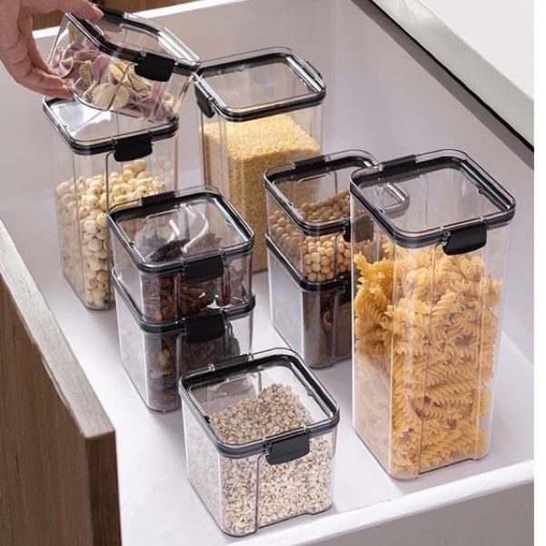 Toples Penyimpanan Cereal Kontainer Makanan Storage Jar Food Tempat Bumbu Wadah Snack