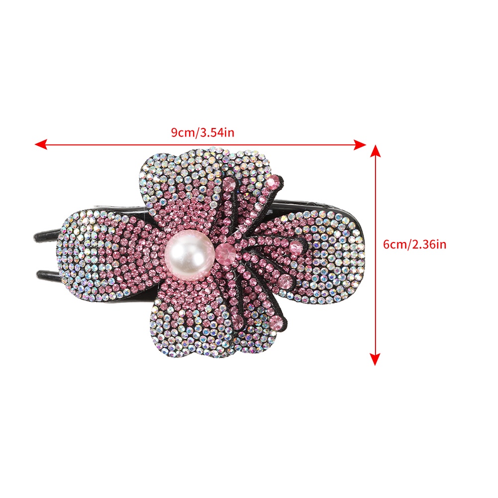 Jepit Rambut Bentuk Bunga Aksen Mutiara Dan Berlian Imitasi Gaya Retro Untuk Wanita