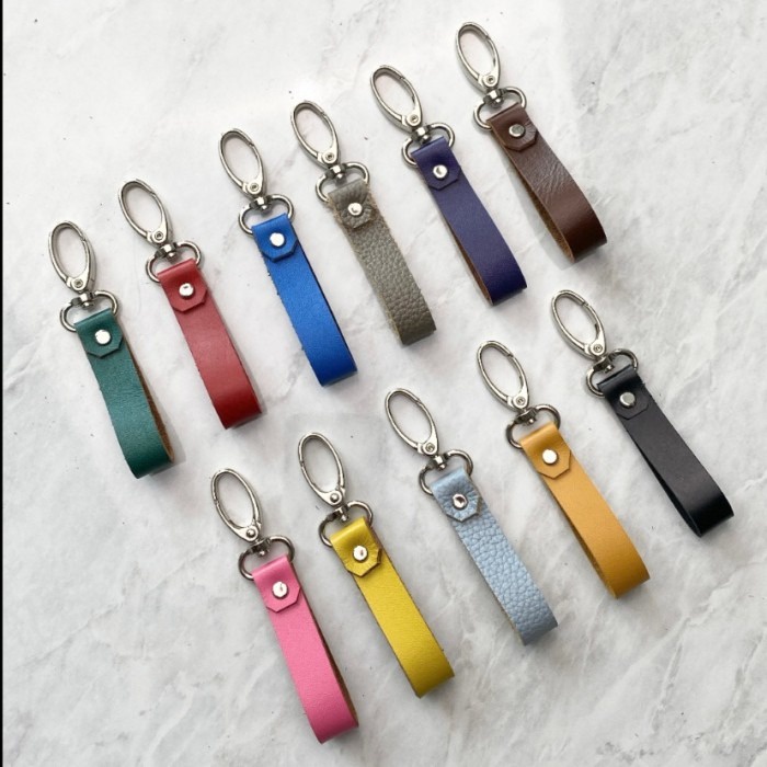 gantungan kunci lanyard kulit asli gratis ukir nama panjang 5 cm