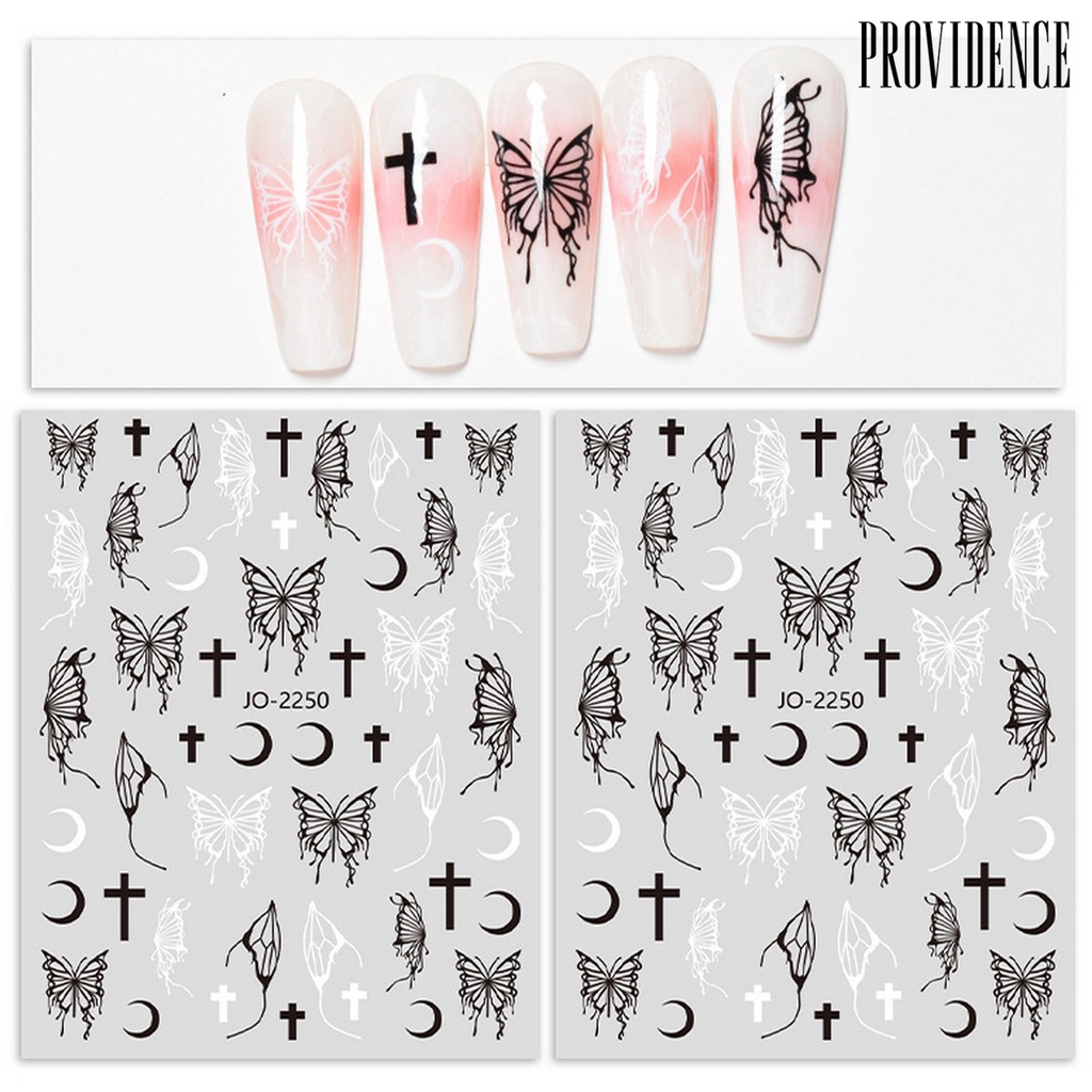 Providence 3Pcs / Set Stiker Kuku Motif Kupu-Kupu 3D Untuk Nail Art / Manicure DIY Butterfly