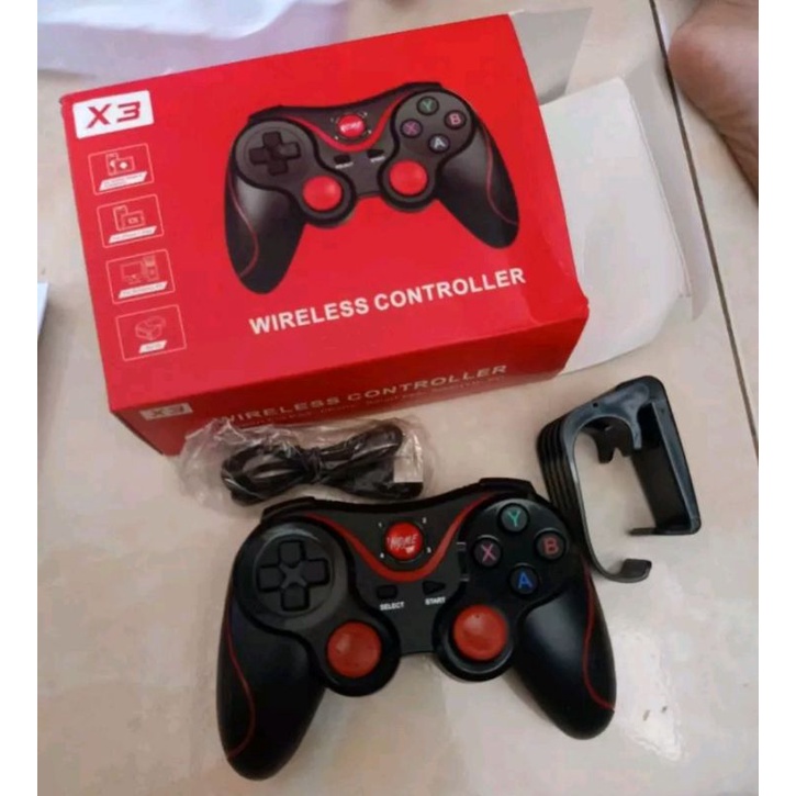 Gamepad Bluetooth + Holder Hape Kusus Android Iphone PC TV Android yg support bluetooth