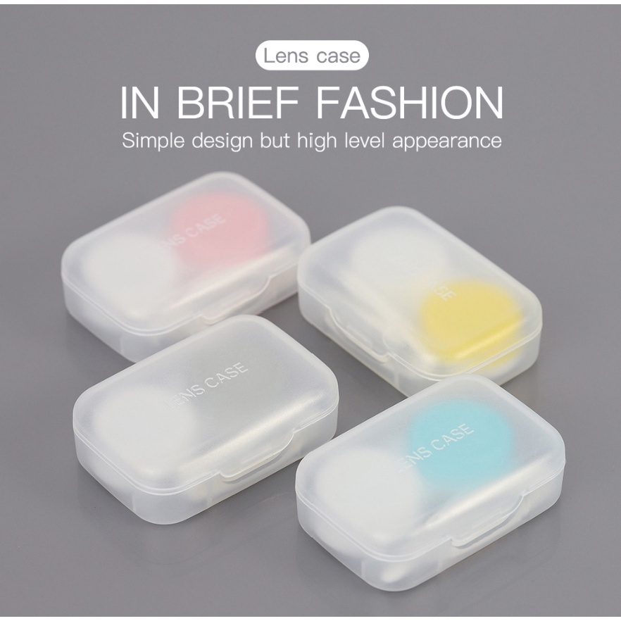 PA Travel Kit Mini Cute Warna Pastel Kotak Softlens Tempat Soflens Case Transparant Softlen Capitan Tongkat SS193