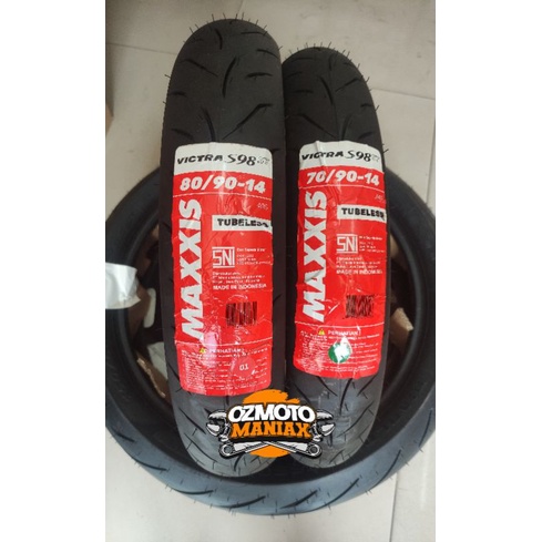 Paket Ban Maxxis Victra 70/90-14 & 80/90-14 (Mio Sporty / Mio Soul / Mio Fino / Mio J & Mio GT115)