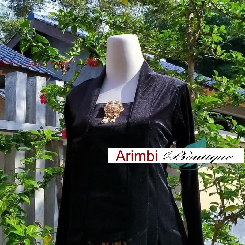 Pakaian Atasan Baju Wanita Kebaya Bludru Kutubaru - Polos  Kebaya Encim Kondangan Seragam Pernikahan