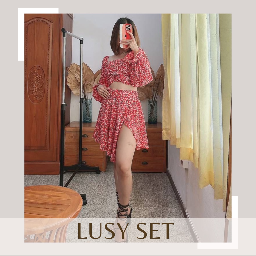 dstcollectionbali | Lusy Set by Lucey Brand Original | Oneset Setelan Stelan Rok Pakaian Baju Sexy B