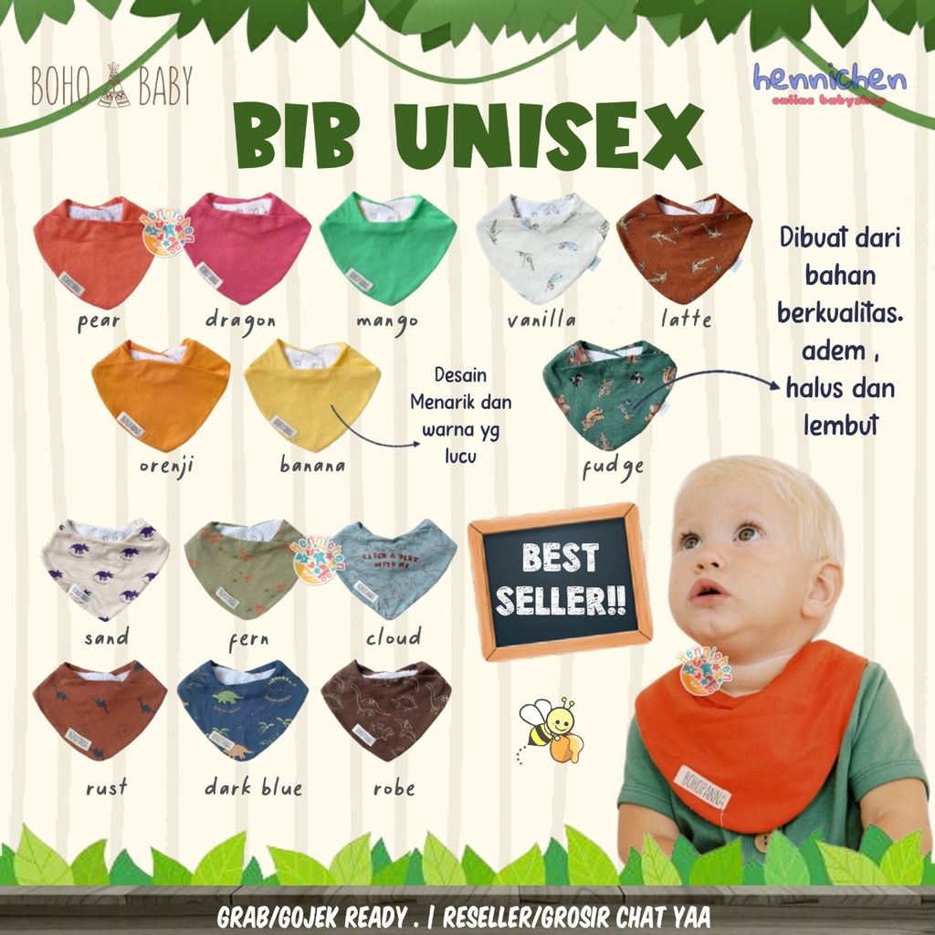 BohoPanna BIB UNISEX Slabber Bayi Slaber Anak Extra Soft