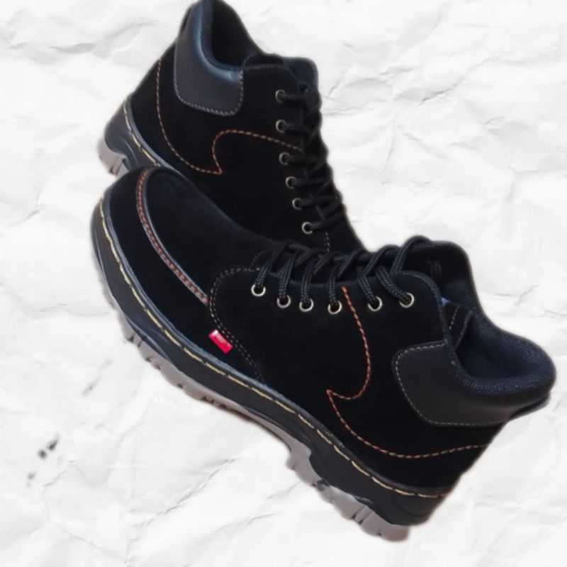 Sepatu pria boot  Sepatu Boots Pria Cowok untuk kerja  Bahan Kulit suede  / Sepatu Buts Laki-laki Sol tpr RT