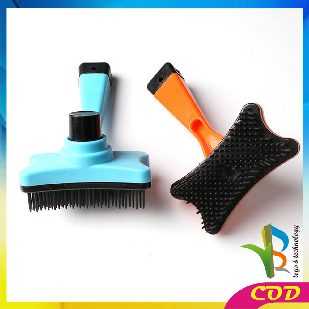 RB-C574 Sisir Grooming Tombol Otomatis Sisir Untuk Kucing Anjing / Sikat Pembersih Bulu / Sikat Hewan Peliharaan Pet Brush Sisir Bulu Hewan