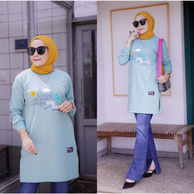 Tunik Kaos Combed // Tunik Combed Gyl Standar dan Jumbo XXL//Long Tunik Combed SS