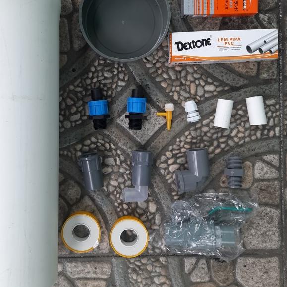 bahan filter canister diy + pipa 4" / external filter diy