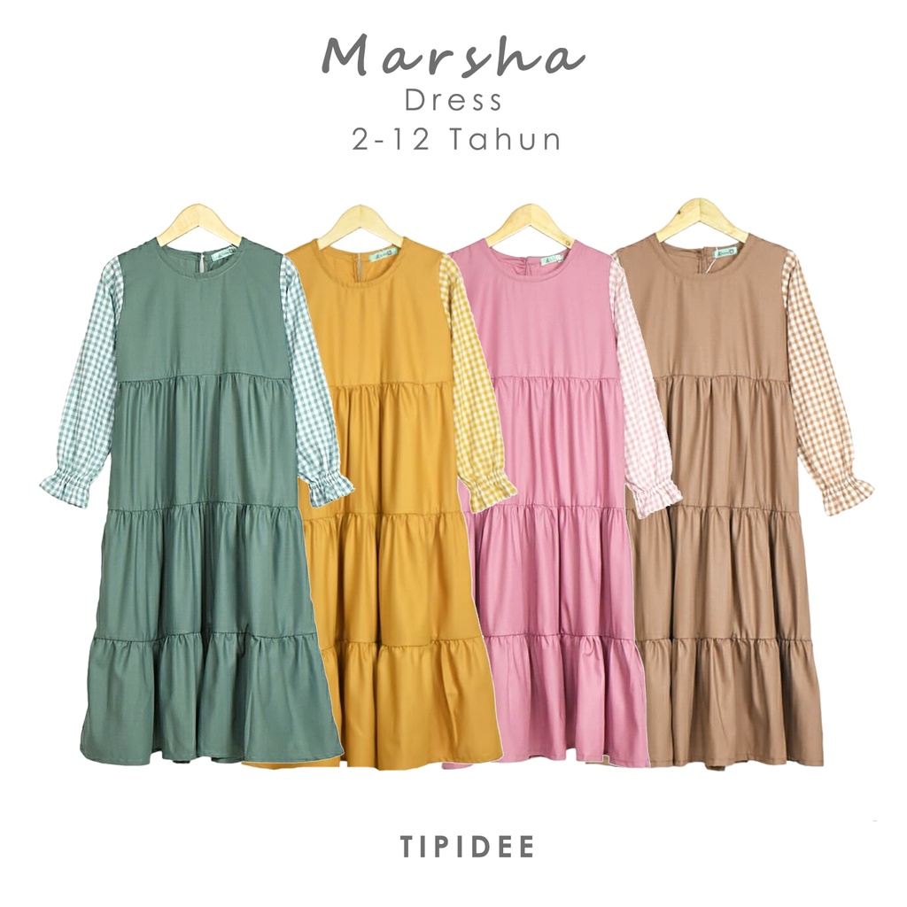 Tipidee - Gamis Anak / Baju Muslim Anak Perempuan Usia 2-12 Tahun Marsha