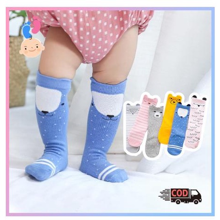 Kaos kaki anak bayi motif / Kaus kaki tabung tengah /  Kaos Kaki ANTI SLIP Anak Bayi Panjang