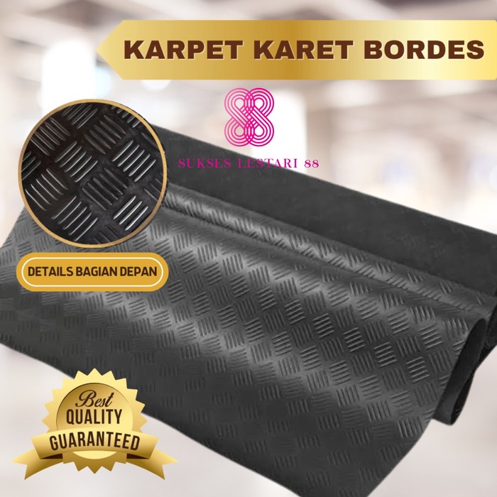 Karpet Karet Anti Slip Motif Bordes / Karet Bordes 4mm Meteran