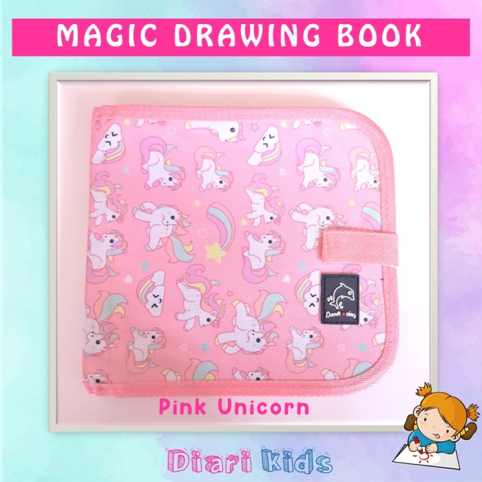 

[COD] Buku Gambar Portable Ajaib Magic Drawing Book Bisa Dihapus Part 1 - Unicorn Pink