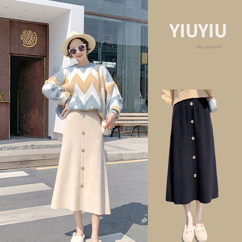 YIU YIU Rajut - Rok Rajut Panjang Korean Vintage Rok Import Rok Span Rajut Premium