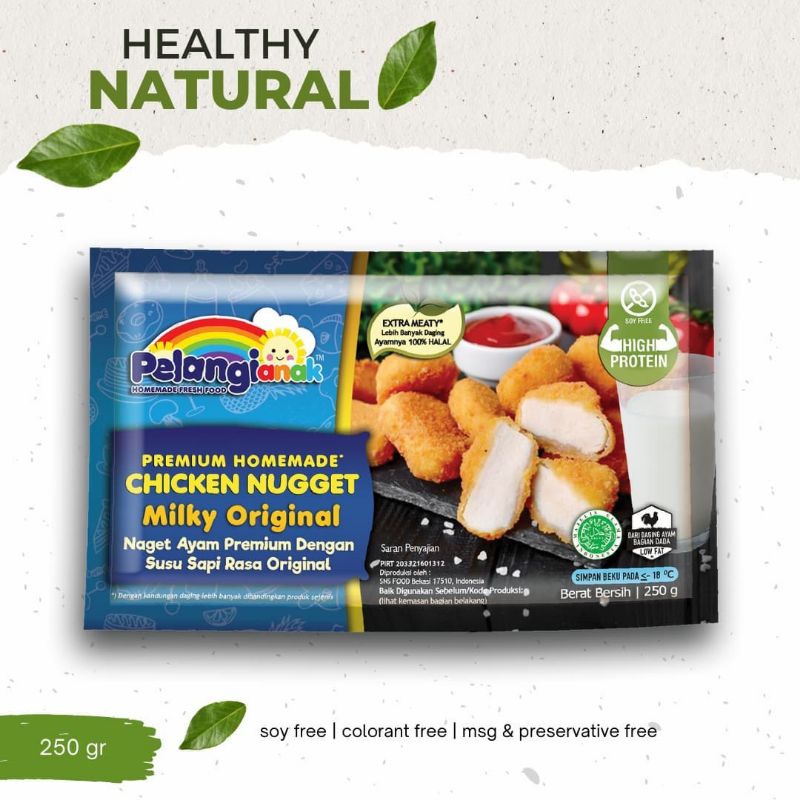 

PELANGI ANAK FROZEN FOOD CHICKEN NUGGET MILKY ORI KHUSUS PENGIRIMAN INSTAN BANDUNG