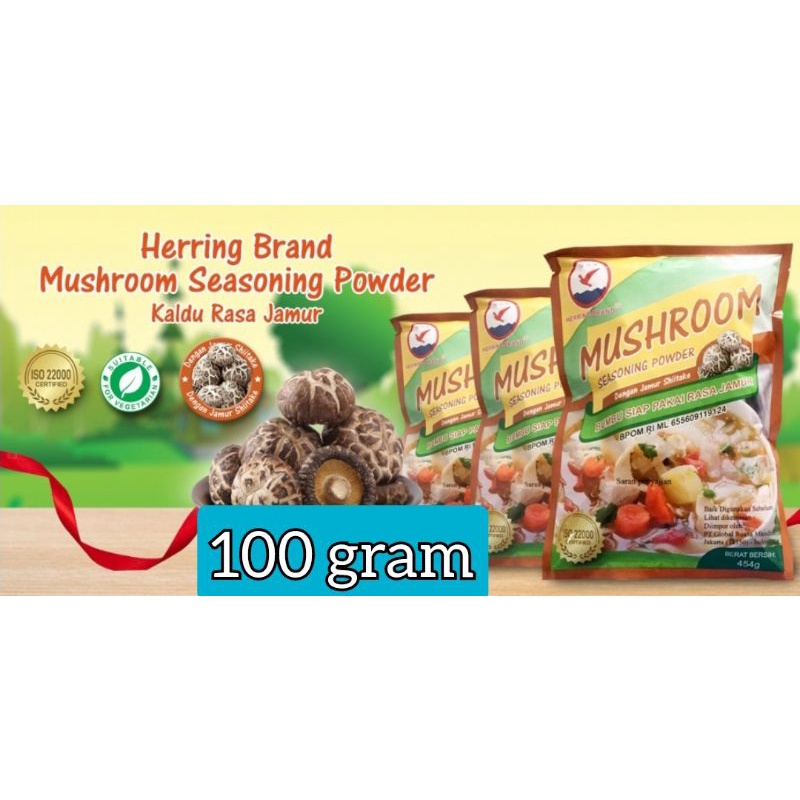 

kaldu rasa jamur shitake 100 gram. mushroom seasoning powder halal herring halal vegetarian moko ceng bukan totole