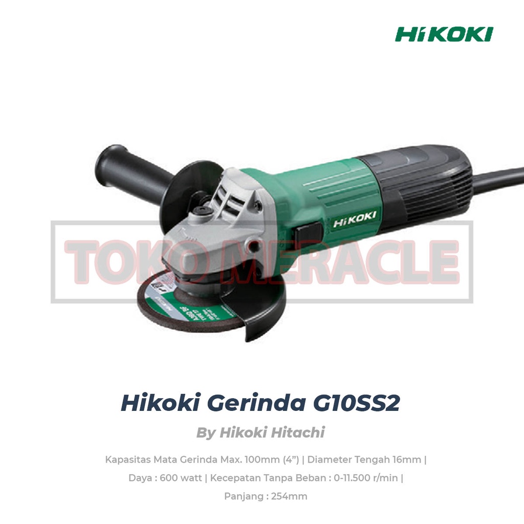 Gerinda G10SS2 Hikoki by Hitachi 4inch - Angle Grinder Hikoki 4" 600watt