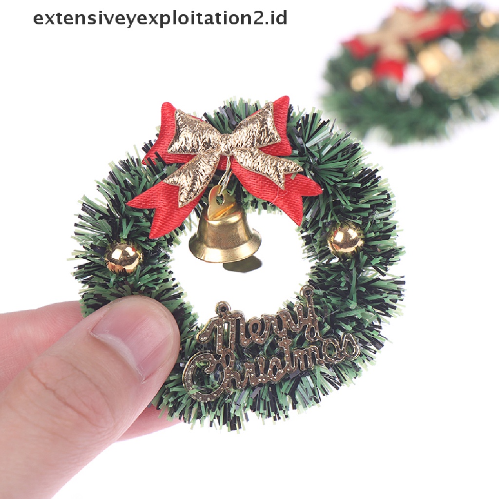 Mainan Miniatur Karangan Bunga Natal Skala 1: 6 Untuk Dekorasi Rumah Boneka