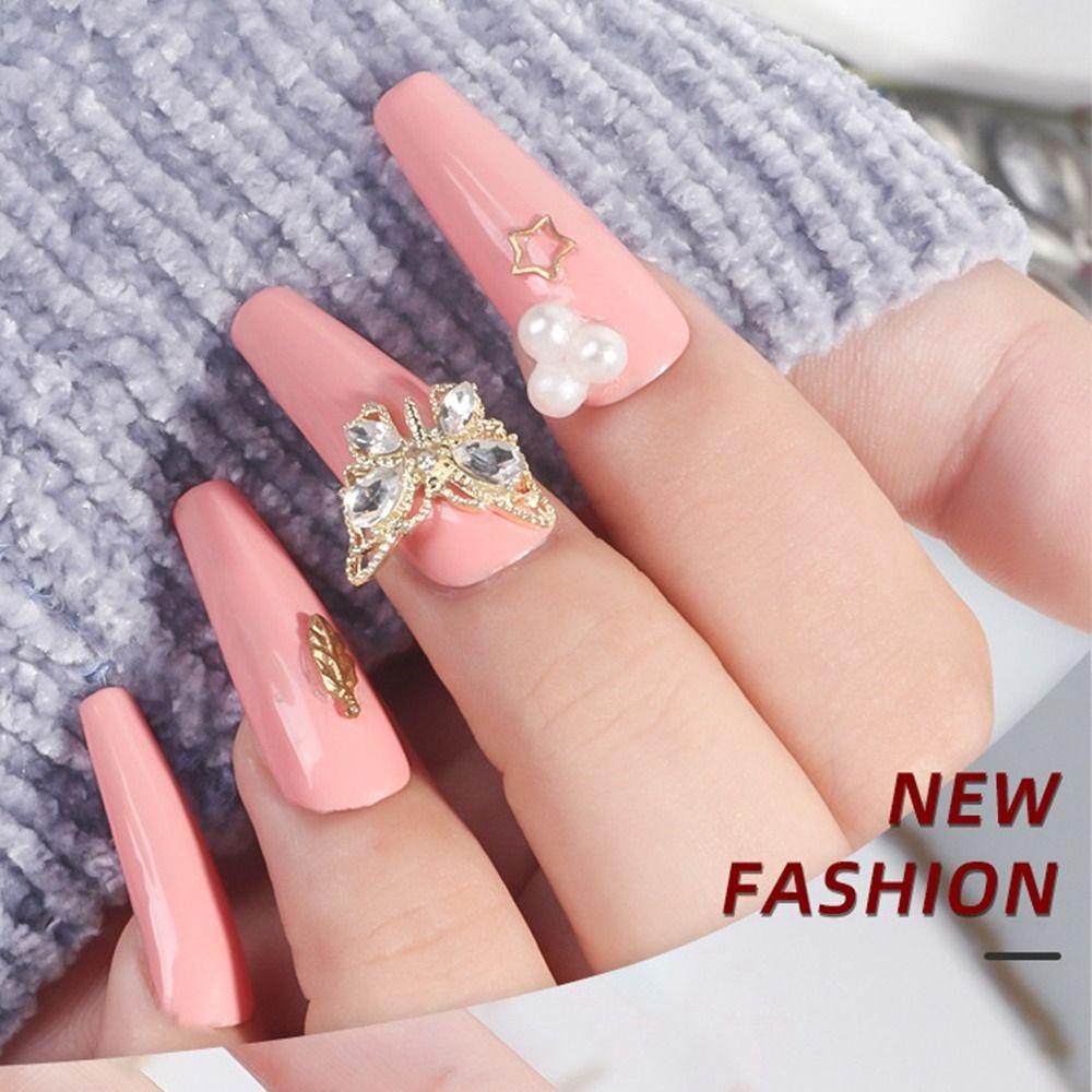 Preva 10 Pcs Nail Art Berlian Imitasi Baru Kupu-Kupu Zirkon Manikur Aksesoris