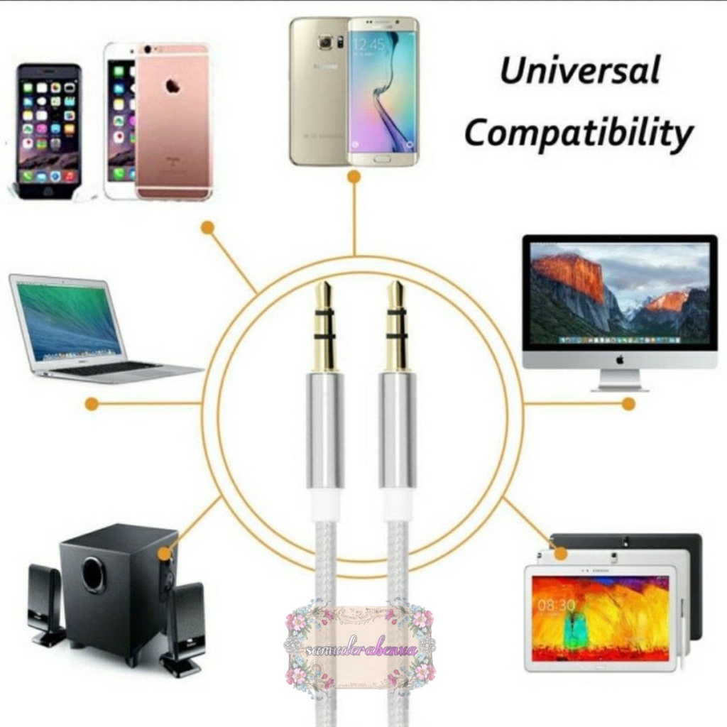 macaron kabel AUX 1 KE 1 - macaron kabel JACK AUDIO 3.5mm  KE Jack audio 3.5mm MODEL TALI SEPATU SB4384