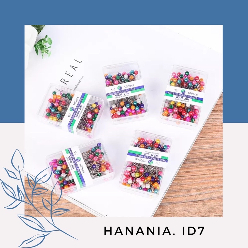 [PER KOTAK] Jarum Pentul Besar Box Mika isi +- 90 pcs / Jarum Stainless Mutiara Hijab