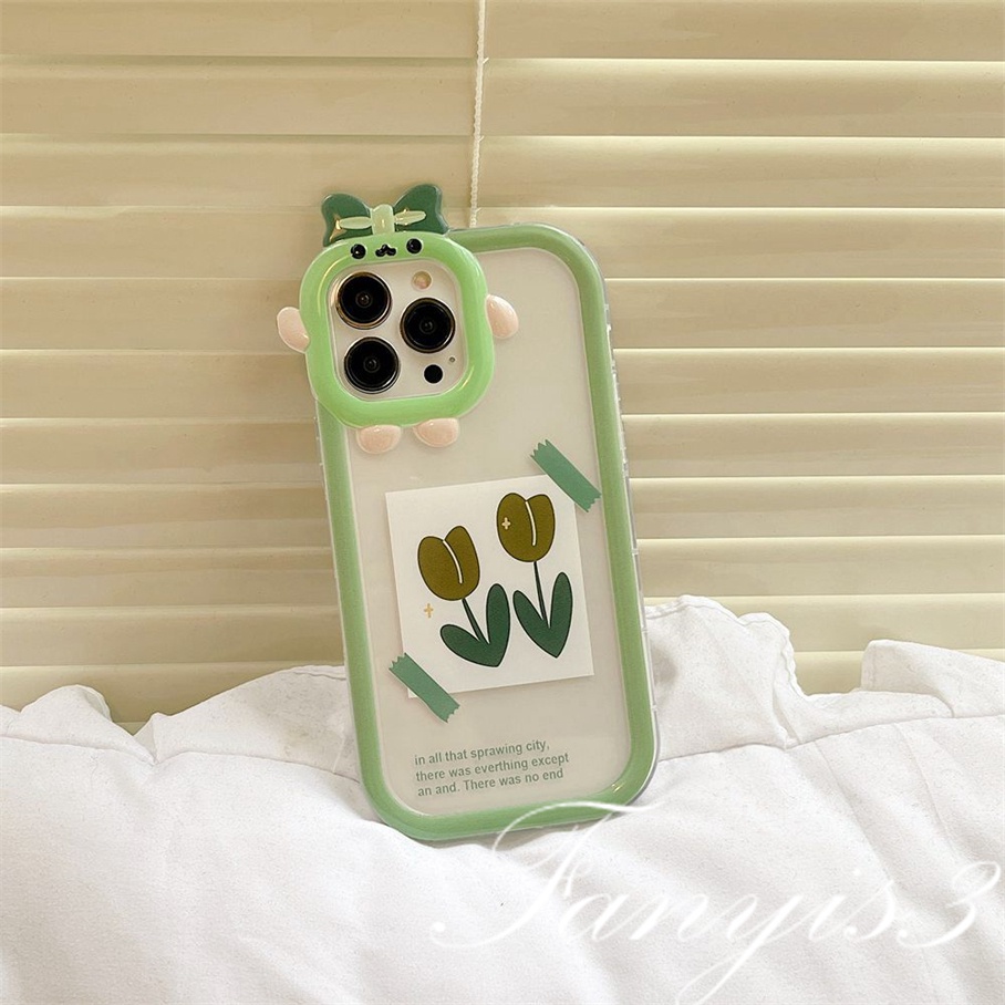 OPPO A78 A17 A77 A77s A57 A76 A16 A16s A15 A15s A74 A54 A95 A94 A3s A5s A53 A33 A32 A5 A9 2020 A31 Reno 7Z 6 5F 5 5K A92 A93 A16k  Ins Flower Cute Monster Lens Phone Case Clear Soft Cover