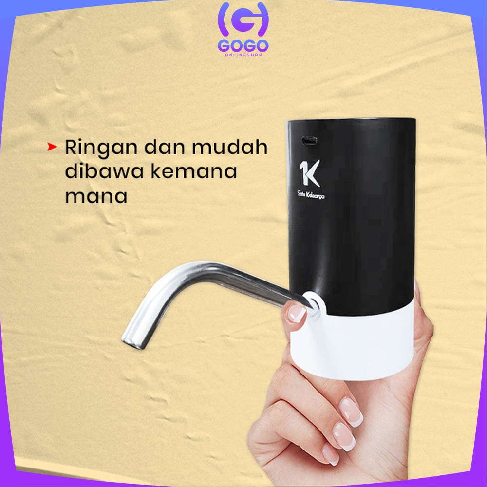 GOGO-C739  Pompa Galon Automatic Elektrik Charge Usb Dispenser Air Minum Rechargeable Portable Otomatis Water Pump