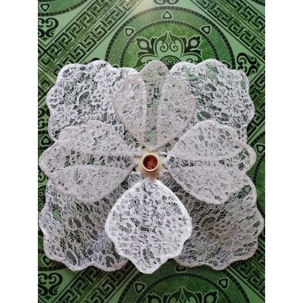 kelopak kap lampu bunga dekorasi model bunga sepatu / teratai + fitingan jumbo bahan kain brukat mur