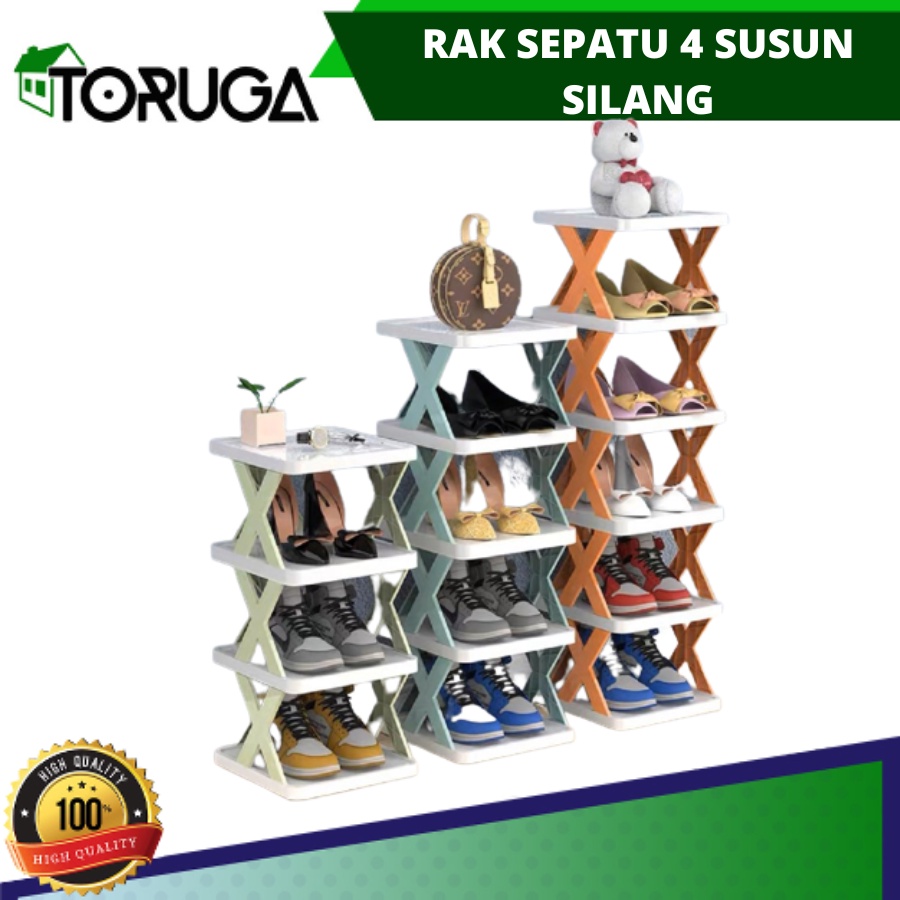 Rak Sepatu 5 Susun Silang Shape Premium Non Slip Shoe rack