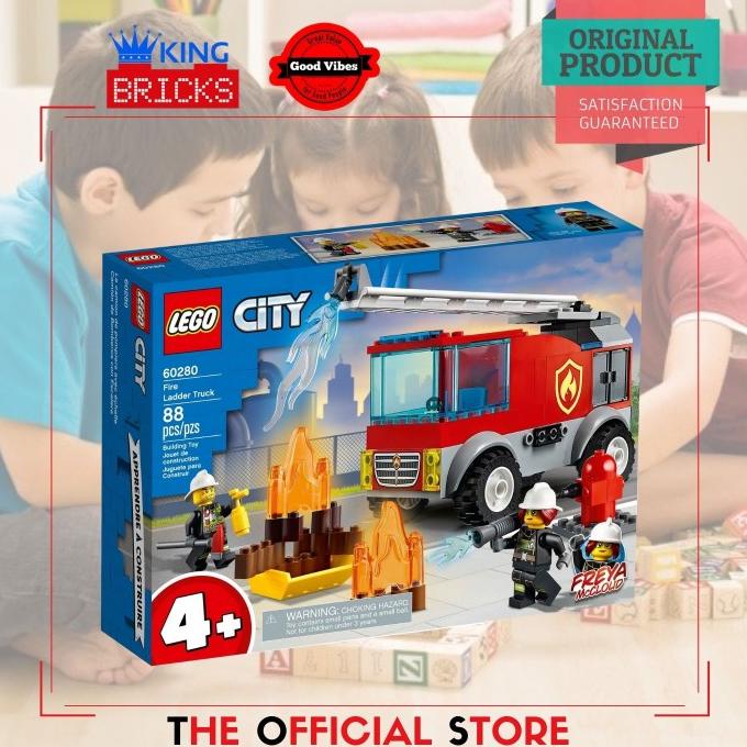 LEGO Original CITY 60280 Fire Ladder Truck - Mainan Anak Edukasi Mobil stock ada