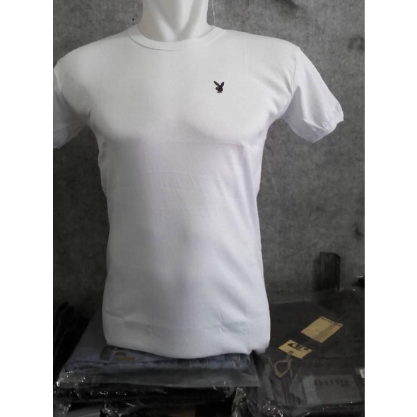 Kaos Dalam Pria Body Fit O Neck Original Playboy Bahan Katun Lembut - Hitam, M