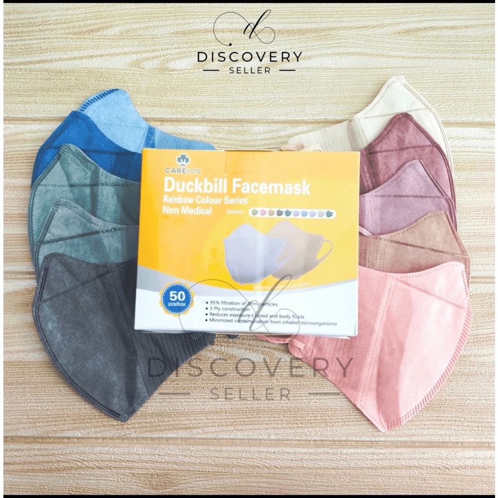 MASKER DUCKBILL CAREION FACEMASK WARNA ISI 50PC-DB MIX CAREION 50PC