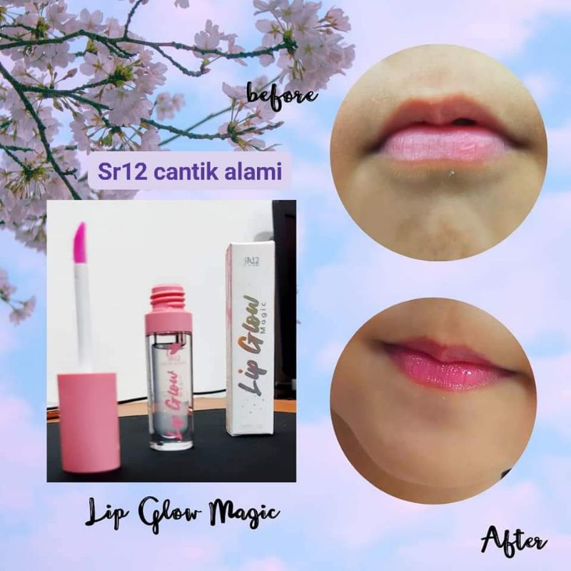 SR12 Lip Glow Magic Pelembab Bibir Glossy Lip Gloss Serum Bibir Sehat Lip Treatment SR12 Herbal Skincare Ori BPOM